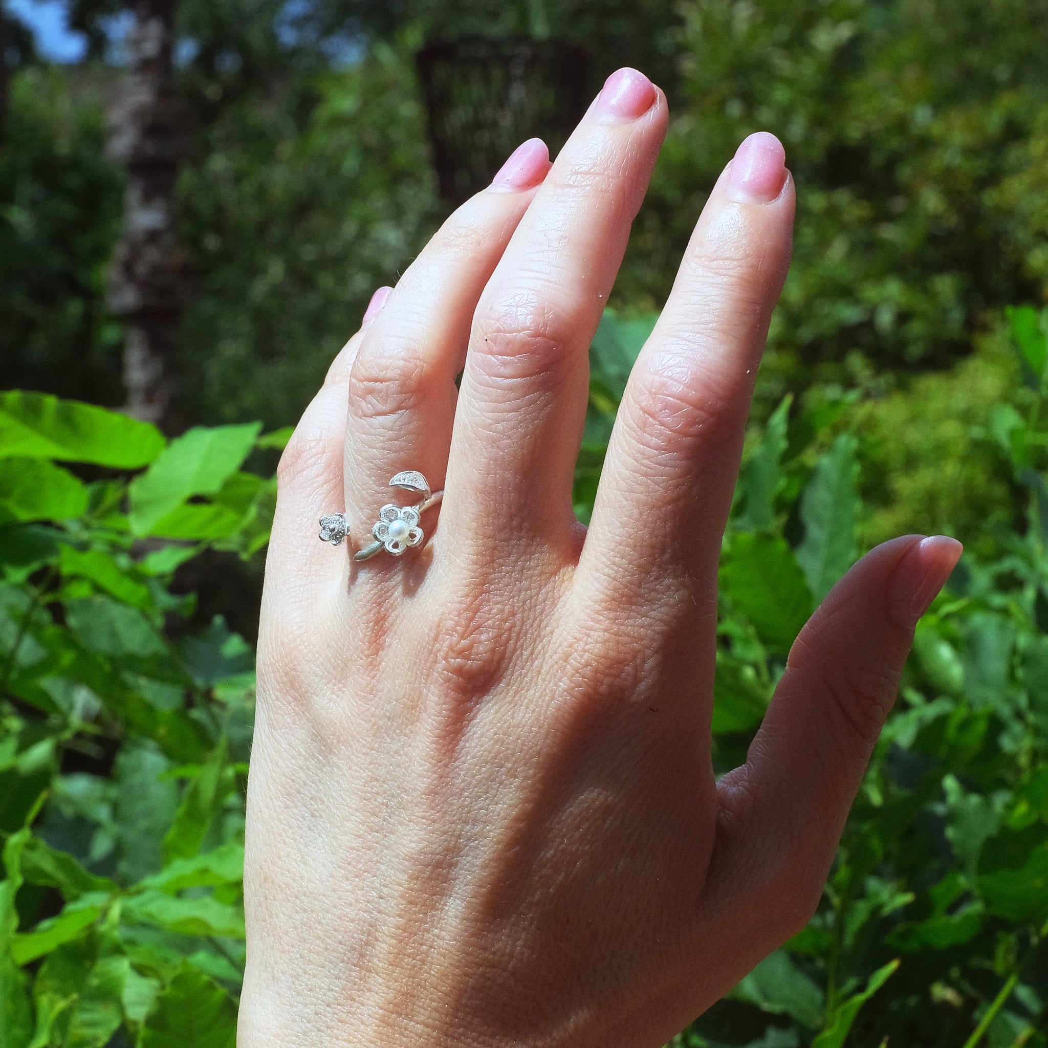 Achillea Wrap Ring in Sterling and Fine Silver